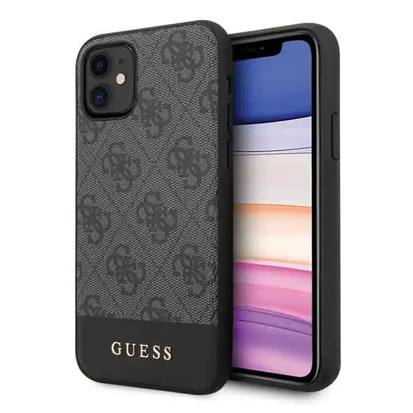 Guess GUHCN61G4GLGR 4G Stripe telefono dėklas iPhone 11 pilkas
