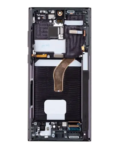 LCD display + Touch Unit + Front Cover Samsung S908B Galaxy S22 Ultra Phantom Black (Service Pack)