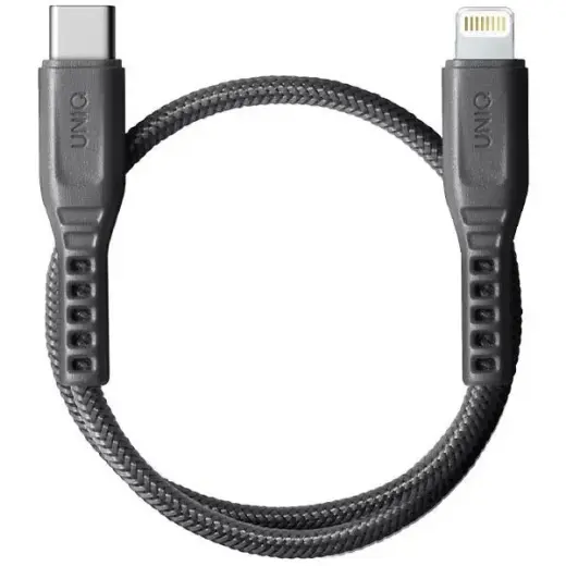 UNIQ Flex data transfer and charging cable | USB-C to Lightning | 18W | 0.3m | gray