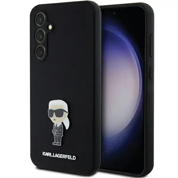 Karl Lagerfeld KLHCS23FEMHKNPK Ikonik Metal Pin telefoni ümbris Samsung Galaxy S23 FE must