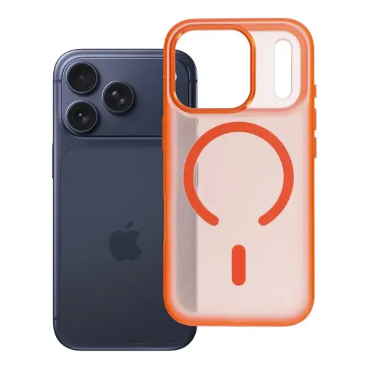 Case for iPhone 17 Pro / 18 Pro Flexline Mag Cover compatible with MagSafe orange