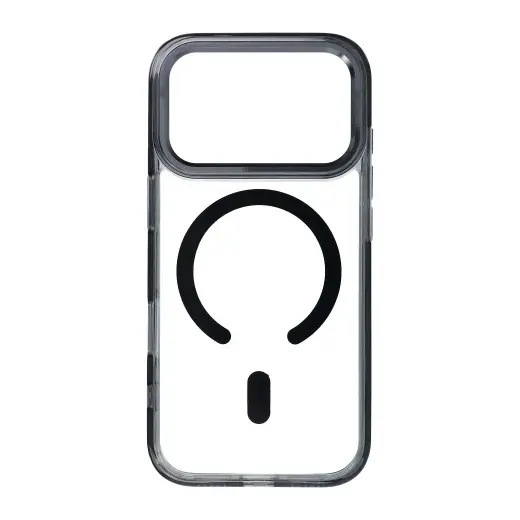 Case for iPhone 17 Pro Max / 18 Pro Max Frame Clear Hybrid Mag Cover compatible with MagSafe black