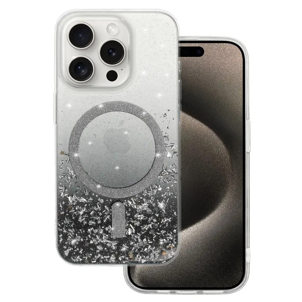 Tel Protect Moonlite telefono dėklas su MagSafe palaikymu iPhone 14 Pro Max juodas skaidrus