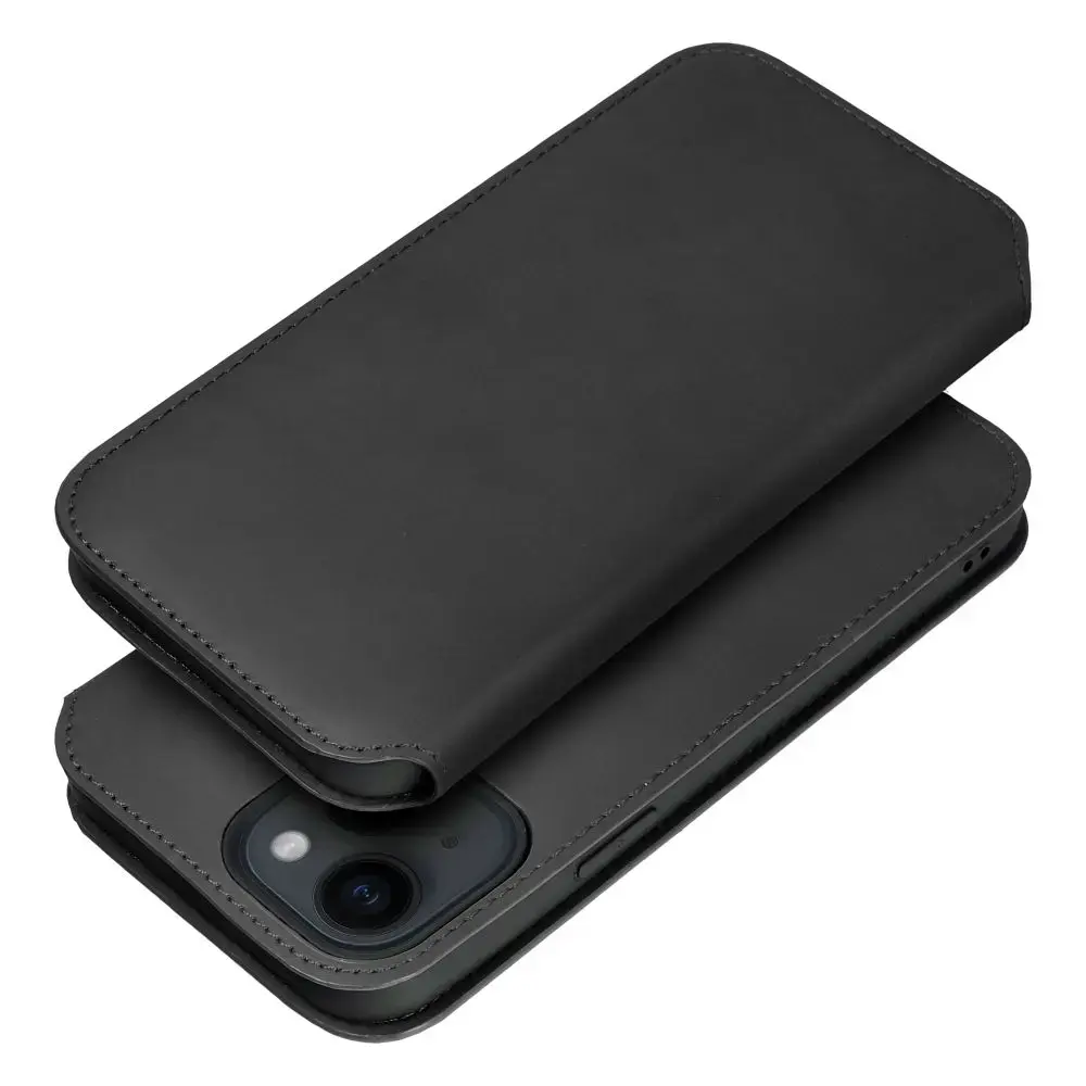 DUAL POCKET knyginio tipo telefono dėklas Samsung Galaxy A35 (A356) juodas
