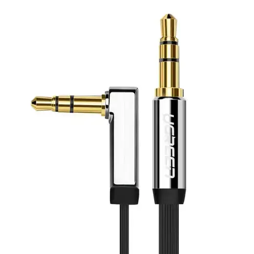 Ugreen plakans kabelis audio kabelis AUX 3.5mm mini ligzda 1m sudrabs (10597)