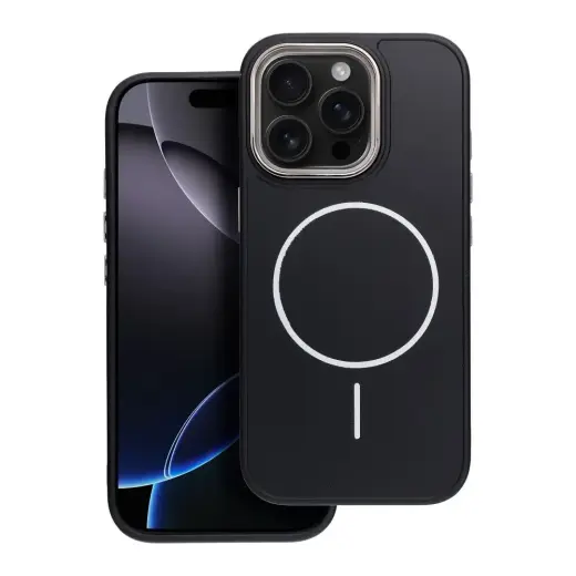 Frame Mag Cover telefono dėklas su MagSafe palaikymu iPhone 12 Mini juodas