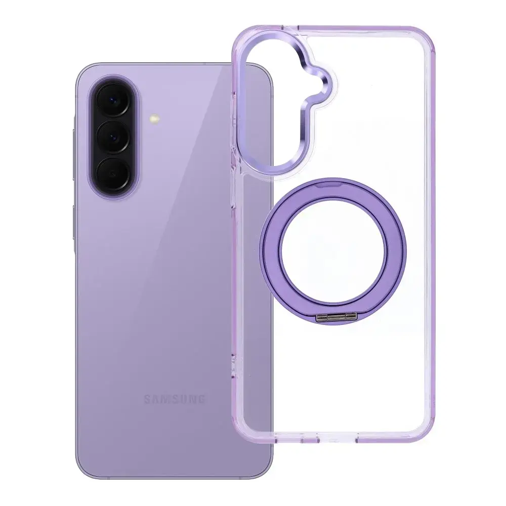 Frame Circle Stand telefono dėklas su stovu ir MagSafe palaikymu Samsung Galaxy A57 (A576) violetinis