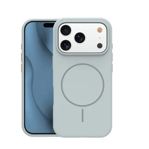 Silicone Thin Mag telefono dėklas su MagSafe palaikymu iPhone 17 Pro | iPhone 18 Pro sidabrinis