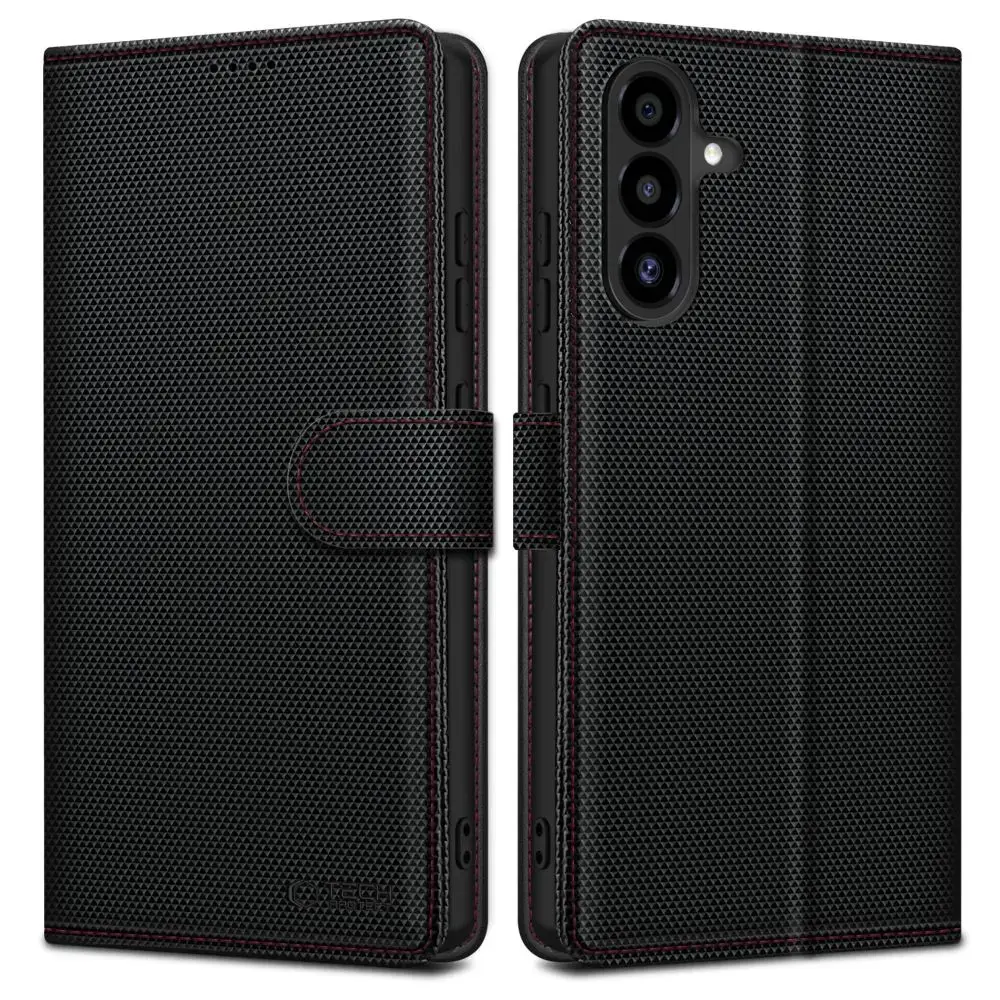 TECH-PROTECT Wallet RS grāmatveida maciņš telefonam Samsung Galaxy A56 (A566) melns sarkans
