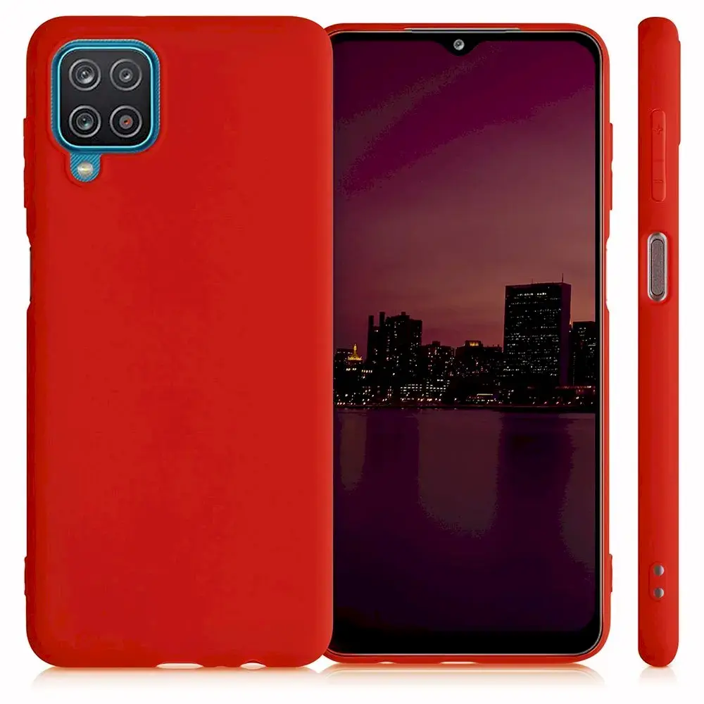 Fusion Elegance Fibre Protect Silicone phone case for Samsung Galaxy A12 (A125) red