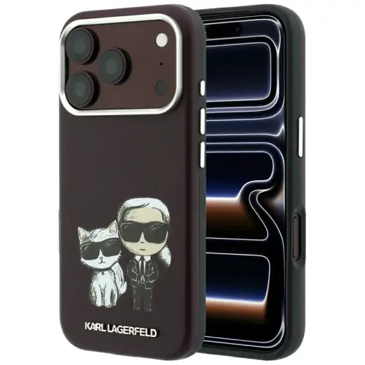 Karl Lagerfeld Smooth Karl&Choupette Bodies Sketch чехол с поддержкой MagSafe для телефона iPhone 18 Pro | iPhone 17 Pro красный