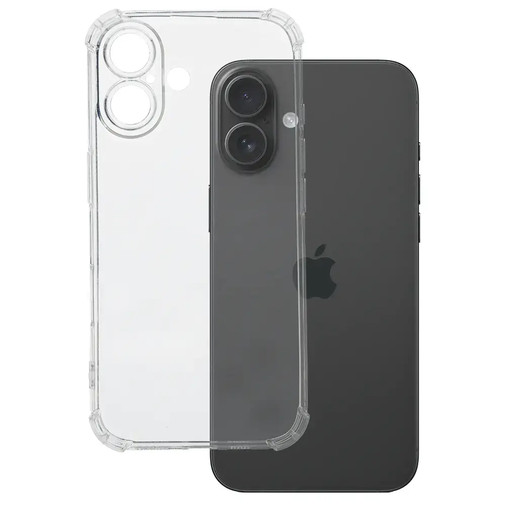 Clin Anti Shock 1.5mm phone case for iPhone 16 transparent