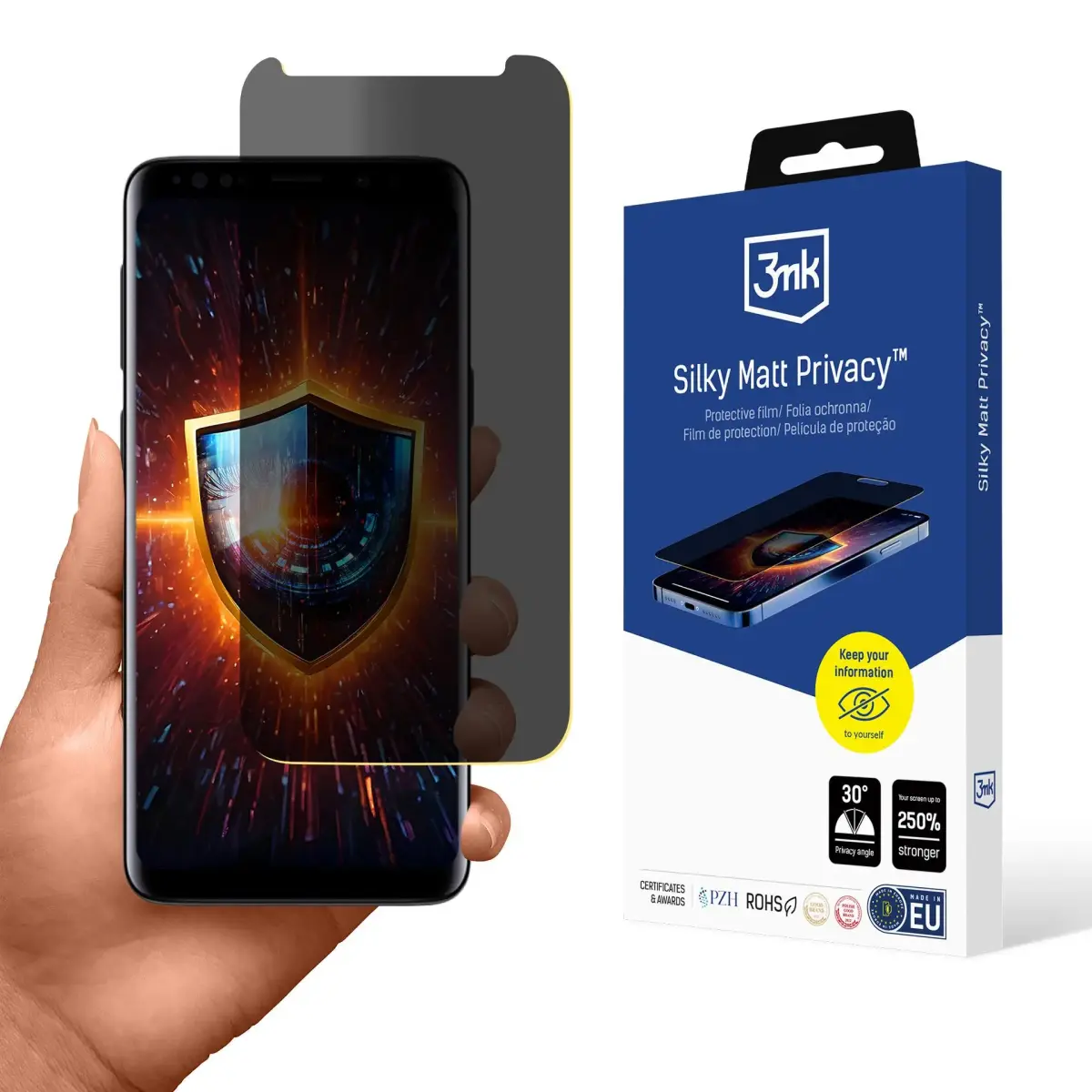 3mk Silky Matt Privacy aizsargplēve telefona ekrānam Samsung Galaxy S9 (G960) (privātuma efekts)