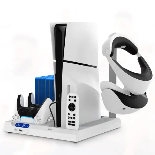 iPega P5S028 All-in-One Charging Stand with Cooling for PS5/PS5 Slim/PS5 Pro White