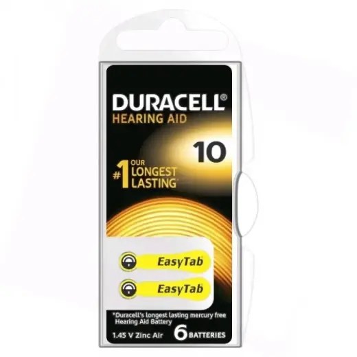 Duracell Hearing 10 (A10) blistera iepakojums 6 gab.