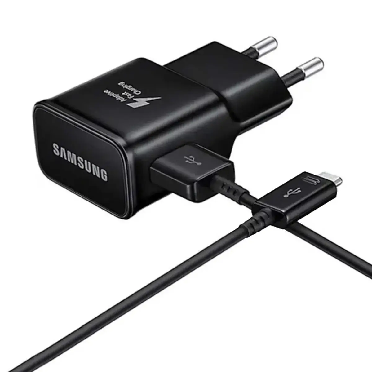 Samsung EP-TA200EBE tīkla lādētājs | 15W | QC | USB-A, USB-C | ar USB-A uz USB-C vadu komplektā | melns (OEM)