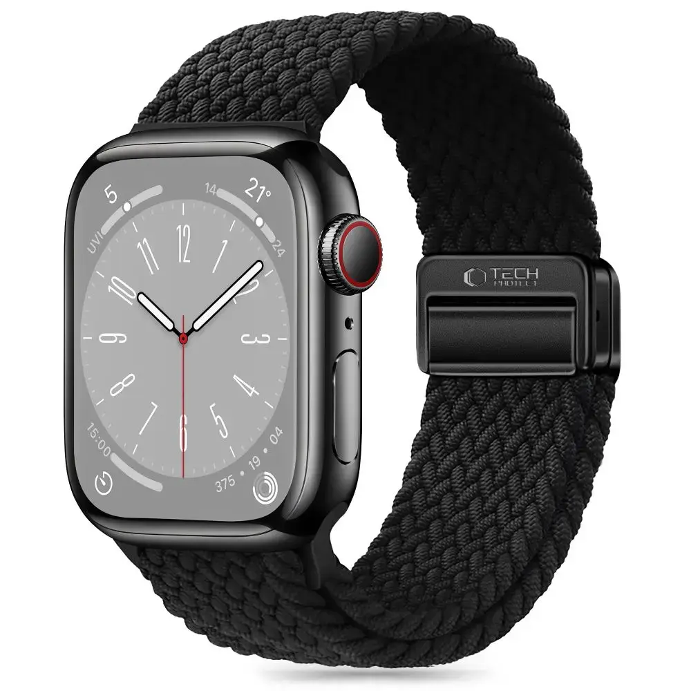 Tech-Protect Nylonmag ремешок для умных часов Apple Watch 6/7/8/9/10/SE/Ultra 1/2 (44/45/46/49 mm) | нейлоновый | чёрный