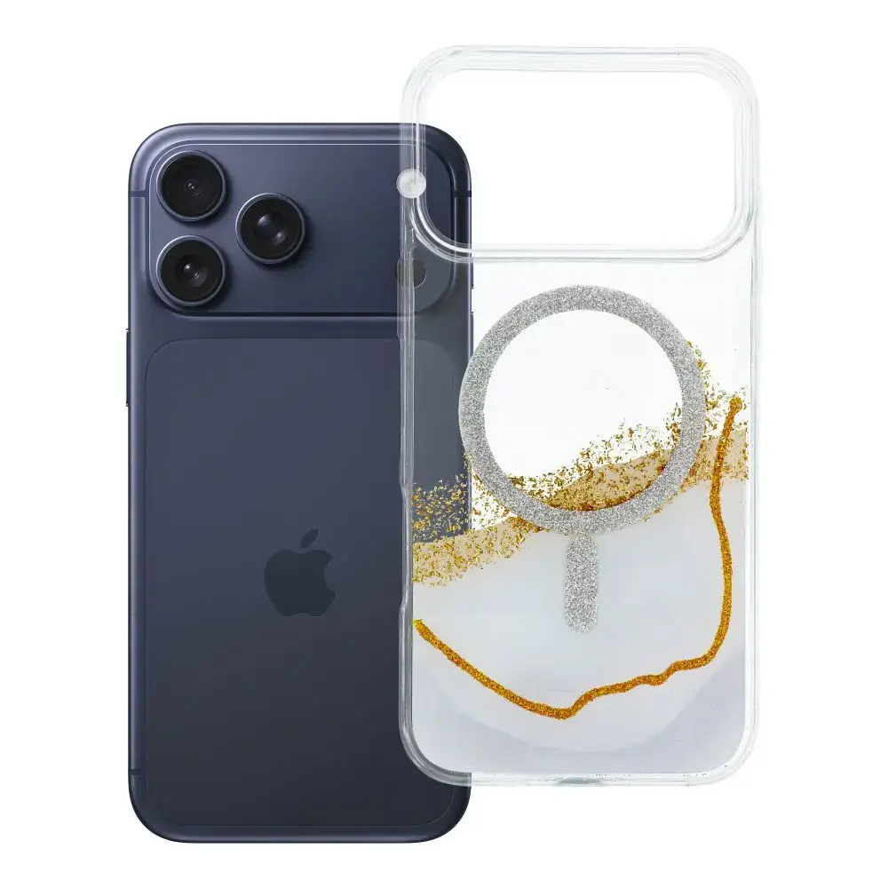 Golden maciņš ar MagSafe atbalstu telefonam iPhone 18 Pro Max | iPhone 17 Pro Max balts