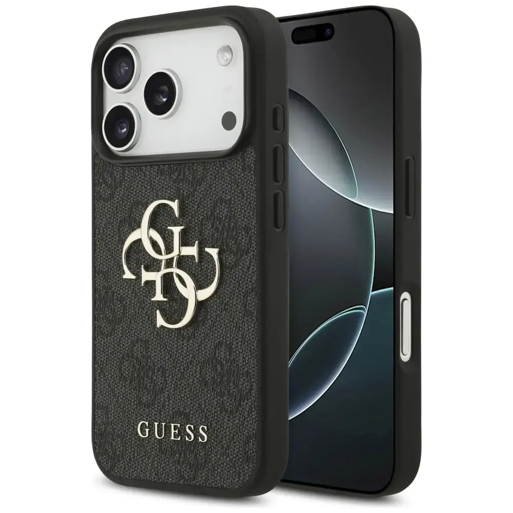 Guess 4G Big Logo telefoniümbris seadmele iPhone 17 Pro must