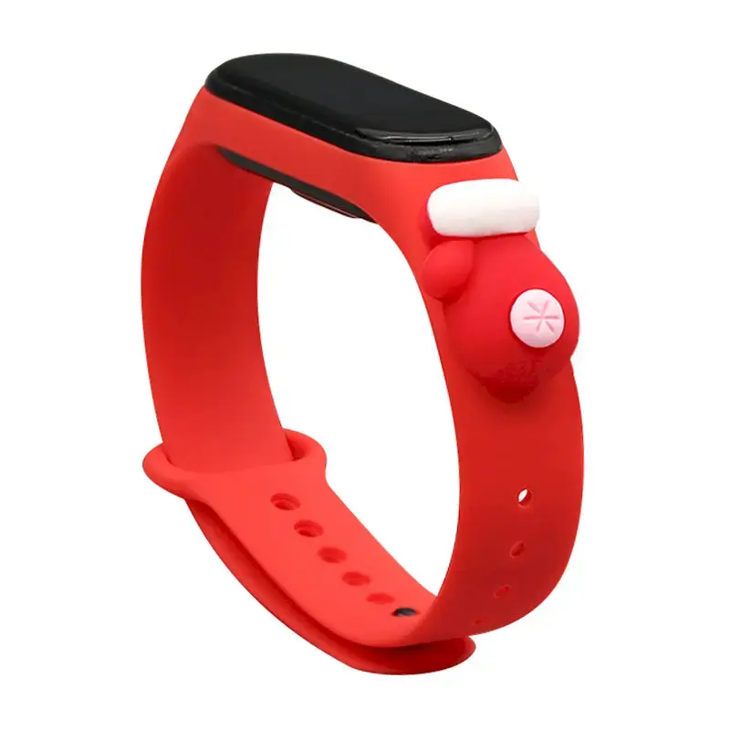 Fusion Accessories Xmas Glove viedpulksteņa siksniņa priekš Xiaomi Mi Band 3/4 | silikons | sarkana