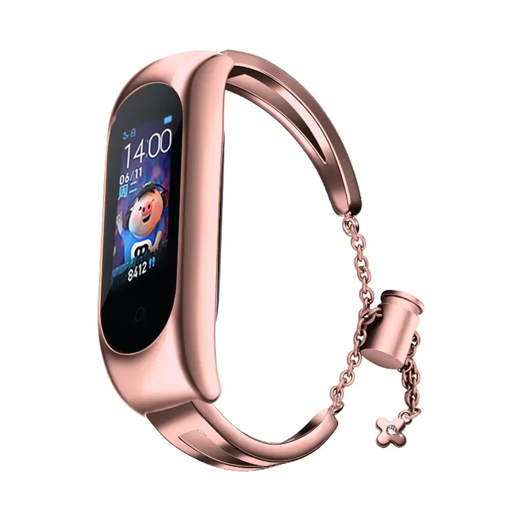 nutikella rihm Xiaomi Mi Band 3/4/5/6 jaoks | roostevaba teras | roosa