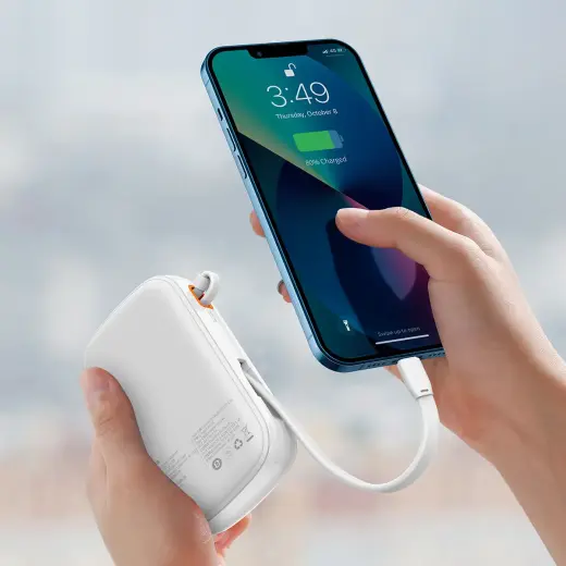 Baseus Qpow PRO ārējais akumulators (powerbank) | 20000 mAh | 20W | USB-C, USB-A | balts