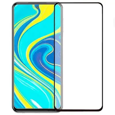 Fusion Full Glue 5D Aizsargstikls pilnam ekrānam ar rāmi Xiaomi Redmi Note 9 Pro melns