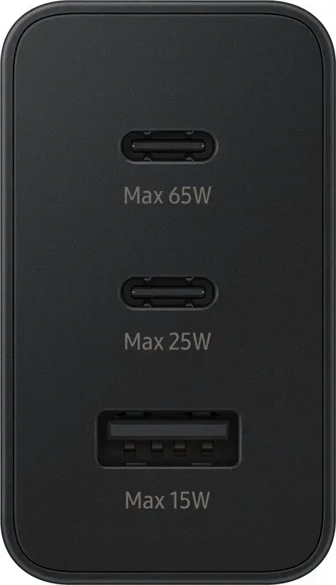 Samsung EP-T6530NBE travel charger | 65W | USB-C, USB-A | black