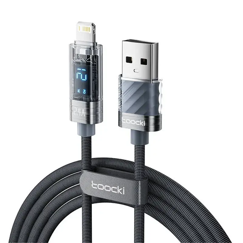 Toocki TXCLZX0G-01 data transfer and charging cable | USB-A to Lightning | 12W | with LED display | 1m | gray