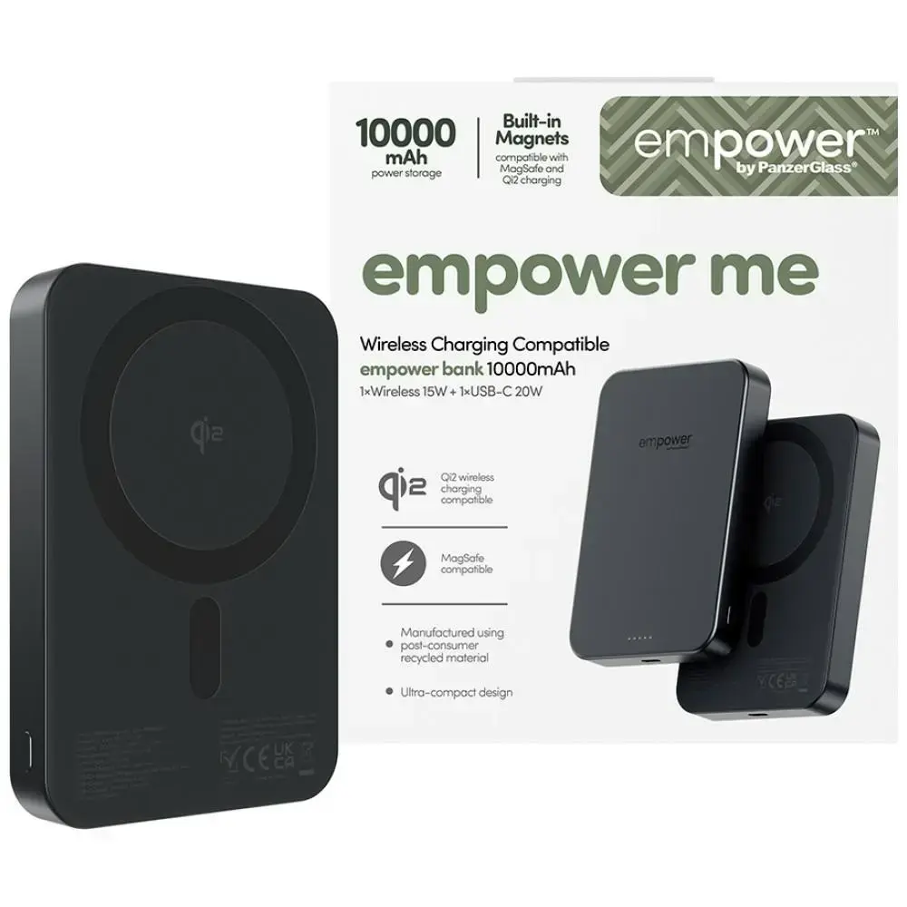 PanzerGlass Empower ārējais akumulators (powerbank) | 10 000 mAh | melns