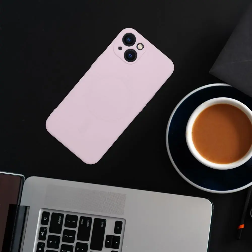 Silicone Mag telefono dėklas su MagSafe palaikymu iPhone 17 Pro | iPhone 18 Pro rožinis