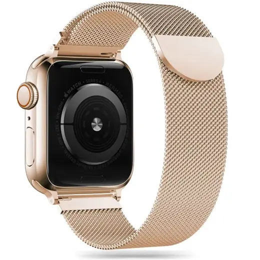 Tech-Protect MilaneseBand viedpulksteņa siksniņa priekš Apple Watch 4/5/6/7/8/9/SE (38/40/41 mm) | nerūsējošs tērauds | zelta krāsā