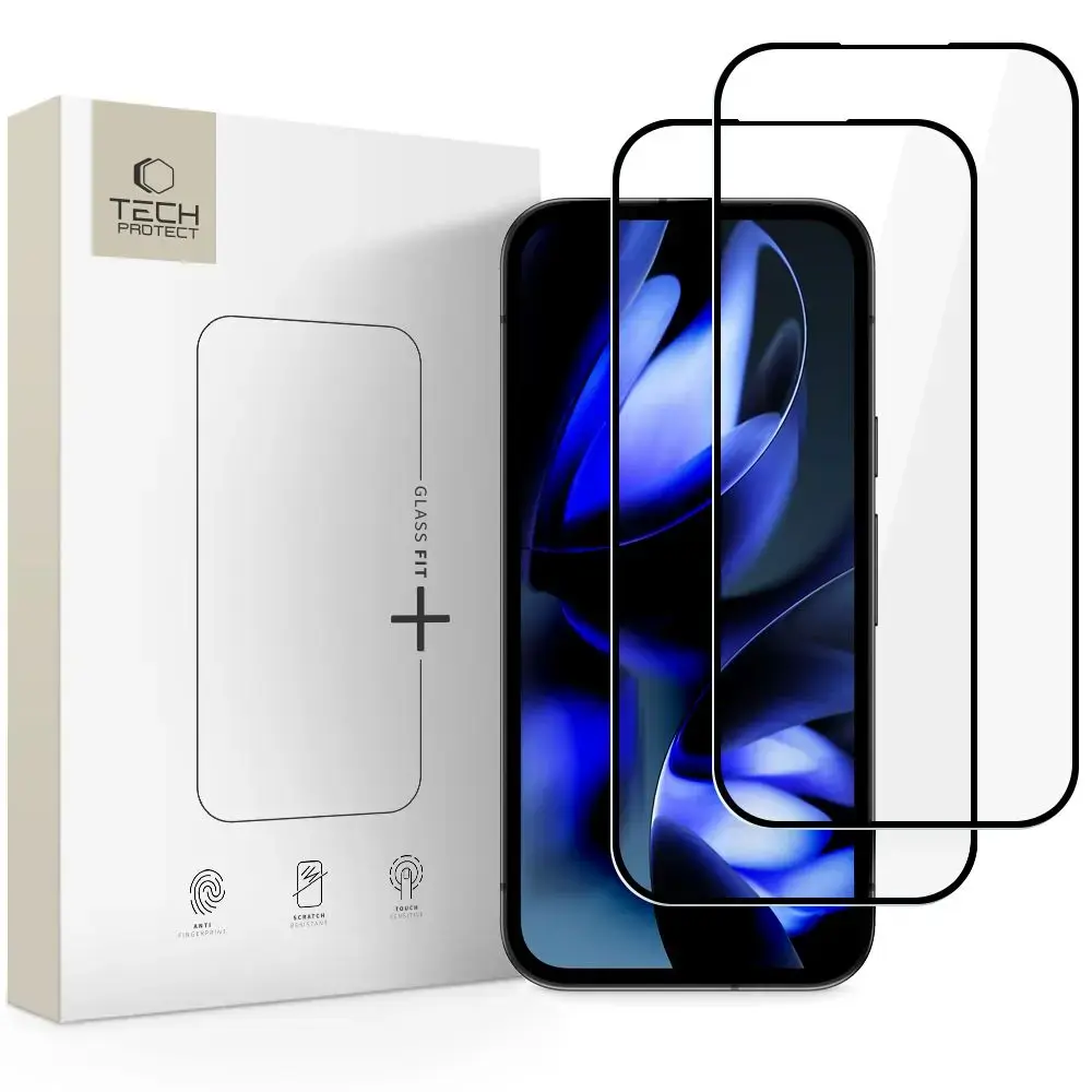 SZKŁO HARTOWANE TECH-PROTECT GLASS FIT+ 2-PACK GOOGLE PIXEL 9A / 10A BLACK