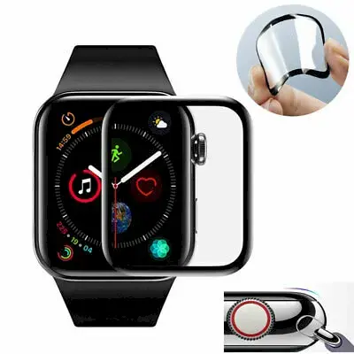 Fusion ceramic glass 9D aizsargstikls pilnam ekrānam Apple Watch 4 | 5 | 6 40mm melns