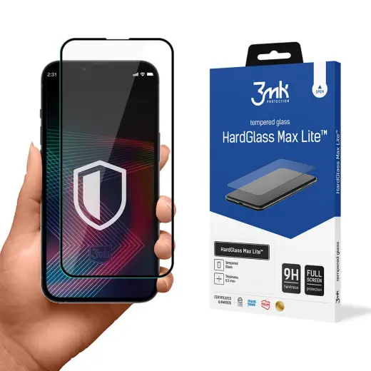 3mk HardGlass Max Lite grūdinto stiklo apsauga telefonui iPhone 13 Pro Max | iPhone 14 Plus