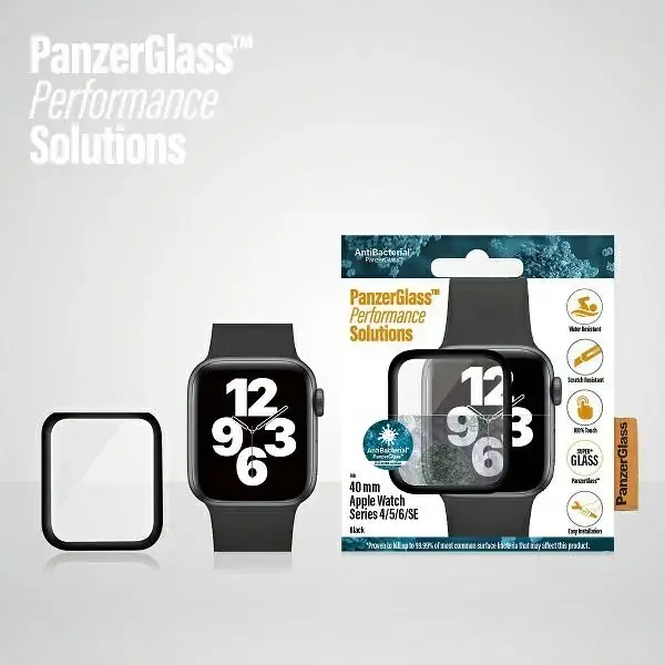 PanzerGlass Изогнутое стекло Apple Watch 4|5|6|SE 40 мм антибактериальное czarny|black