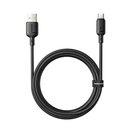 Baseus Silky datu pārraides un uzlādes vads | USB-A uz USB-C | 15W | 1m | melns