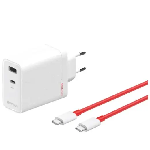 OnePlus SUPERVOOC 120W travel charger | 120W | USB-A, USB-C | white | with USB-C cable included