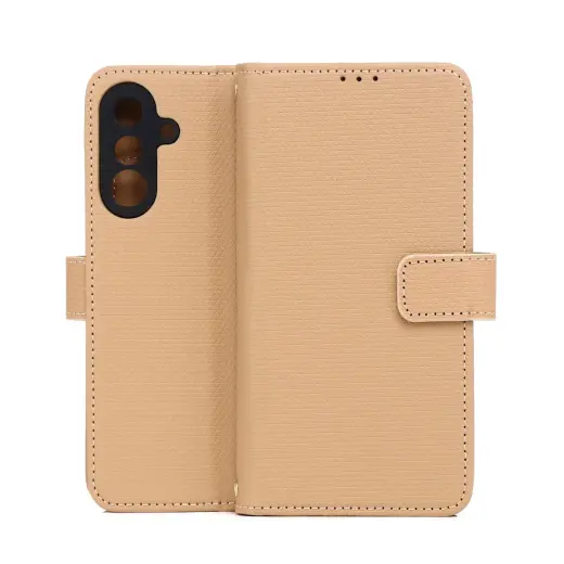 Smart Triangle knyginio tipo telefono dėklas Samsung Galaxy A36 5G (A366) | A56 (A566) rudas