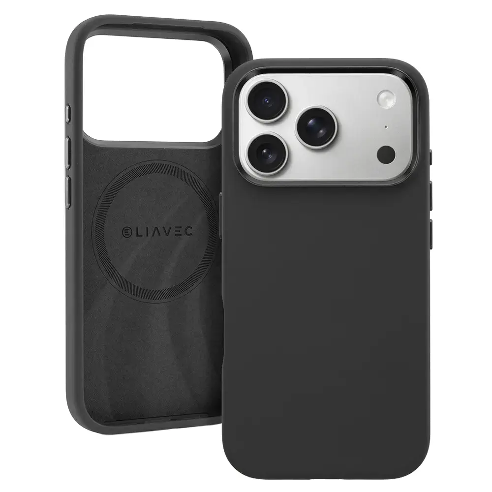 Liavec Silky telefono dėklas su MagSafe palaikymu iPhone 17 Pro juodas
