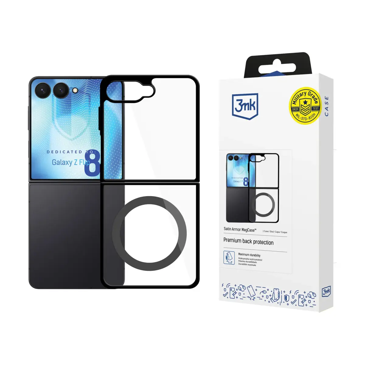 3mk Satin Armor telefono dėklas su MagSafe palaikymu Samsung Galaxy Z Flip 8 (F776)
