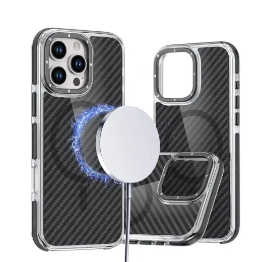 Case for iPhone 17 Pro Max / 18 Pro Max Fiber compatible with MagSafe black