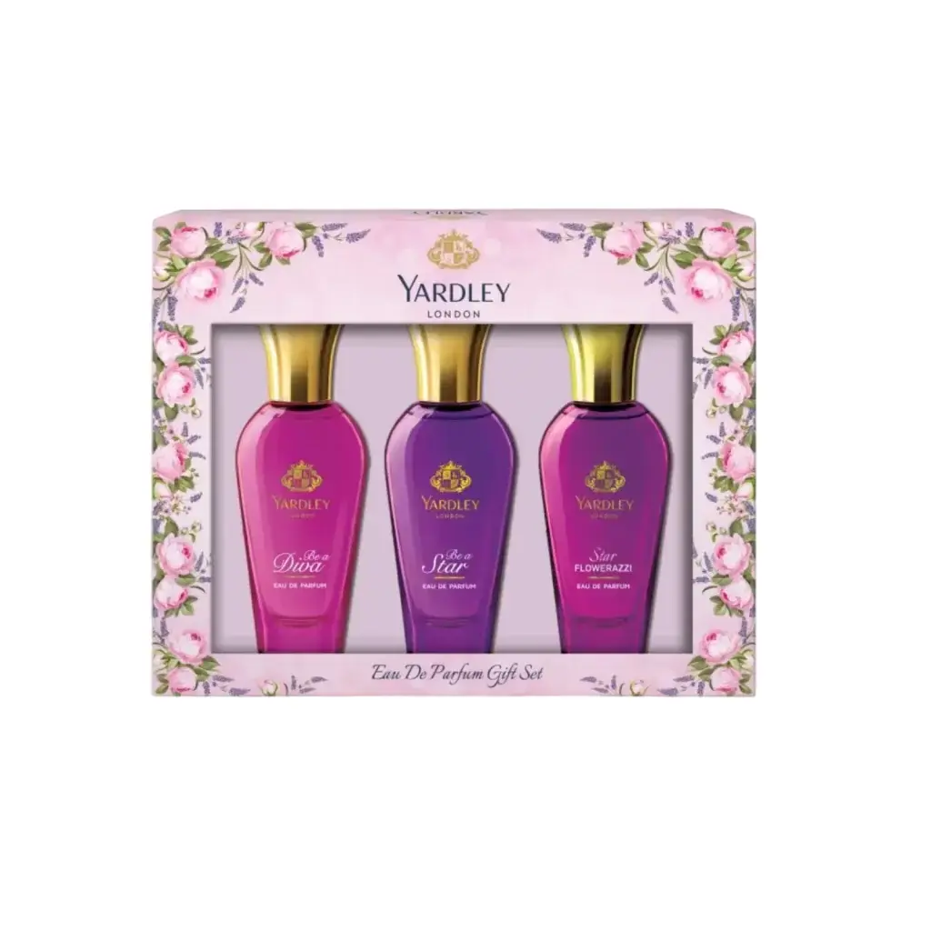 Set Yardley: Be A Diva, Eau De Parfum, For Women, 30 ml + Be A Star, Eau De Parfum, For Women, 30 ml + Star Flowerazzi, Eau De Parfum, For Women, 30 ml