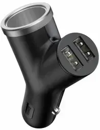 Baseus Y Type auto lādētājs | 40W | QC | USB-A | melns