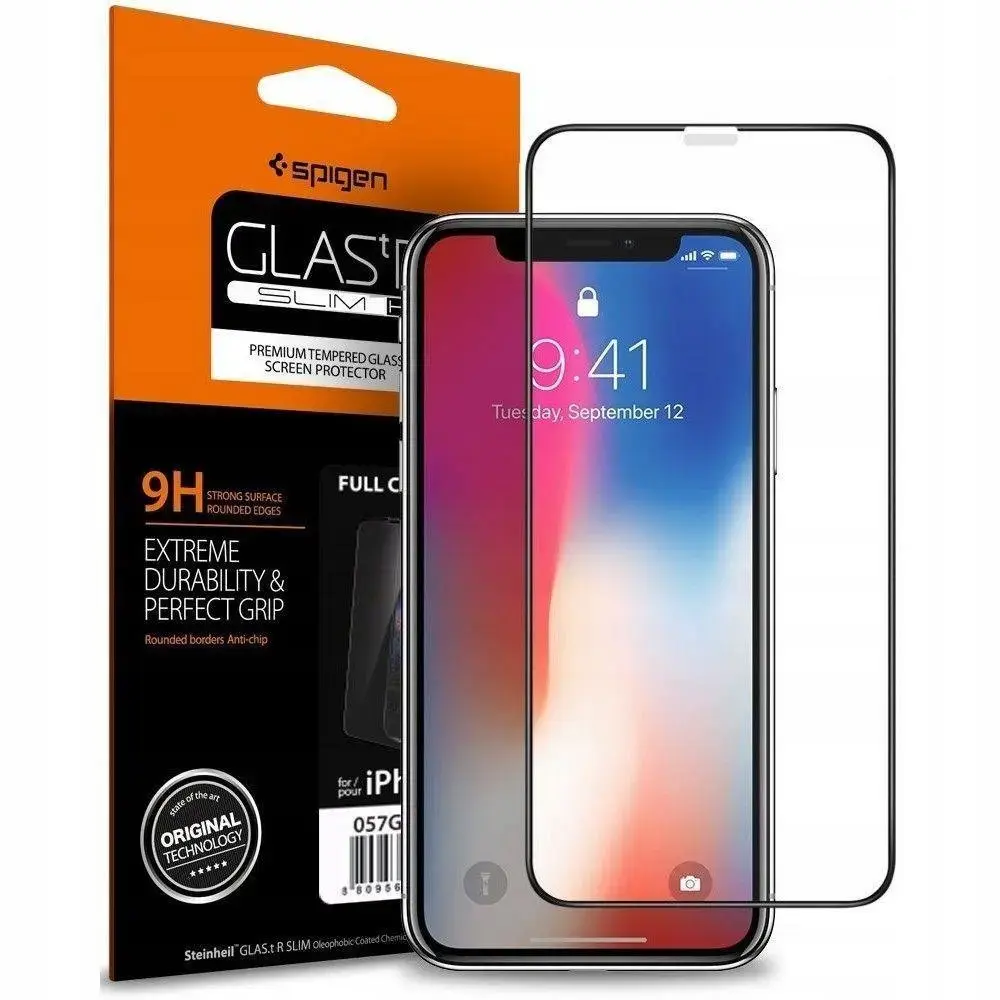 Spigen karastatud klaas telefonile iPhone 11, must