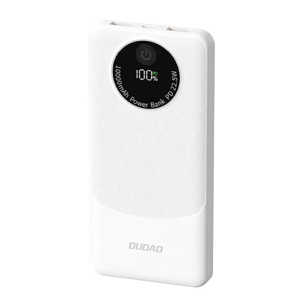 Dudao K12 Power Bank | 10,000 mAh | 22.5W | PD | USB-A, USB-C | white