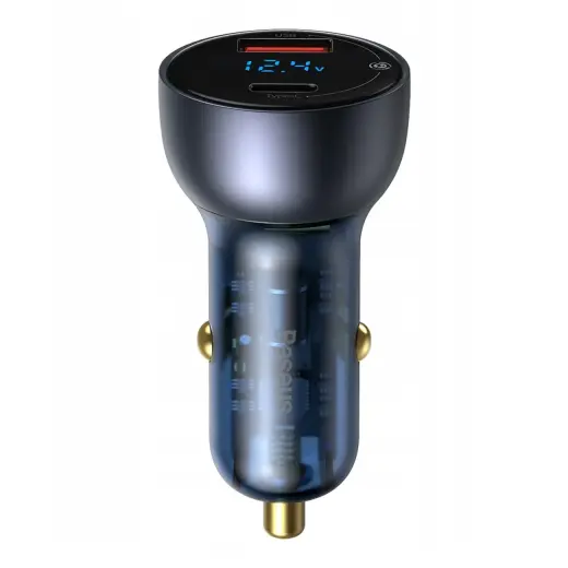 Baseus Particular auto lādētājs | 65W | QC, PPS | USB-A, USB-C | Digitālais displejs | pelēks