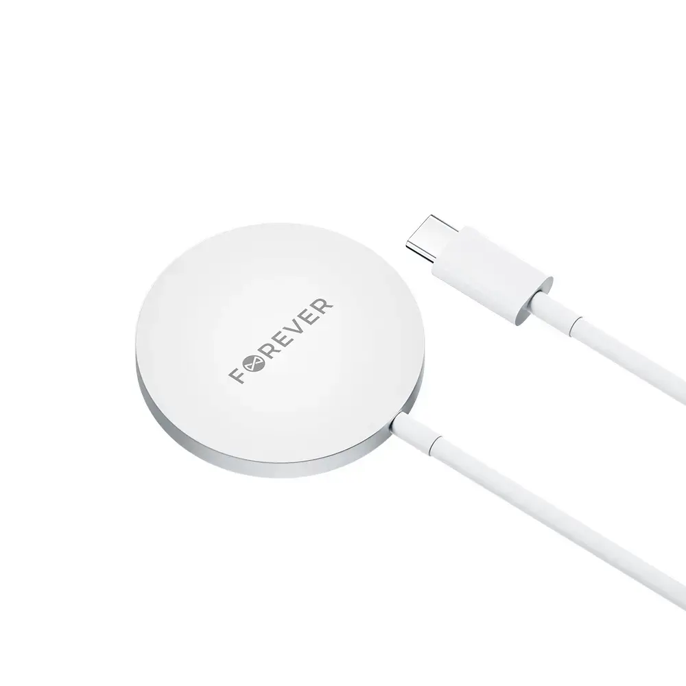 Forever MAWC-100 bezvadu lādētājs | Qi | Saderīgs ar MagSafe | 15W | pelēks