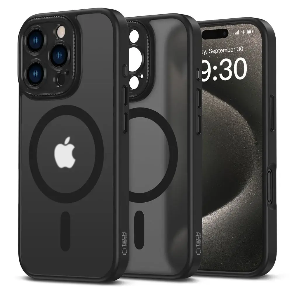 TECH-PROTECT MAGCAM phone case with MagSafe support for iPhone 16 Pro Max black