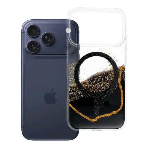Golden telefono dėklas su MagSafe palaikymu iPhone 18 Pro | iPhone 17 Pro juodas